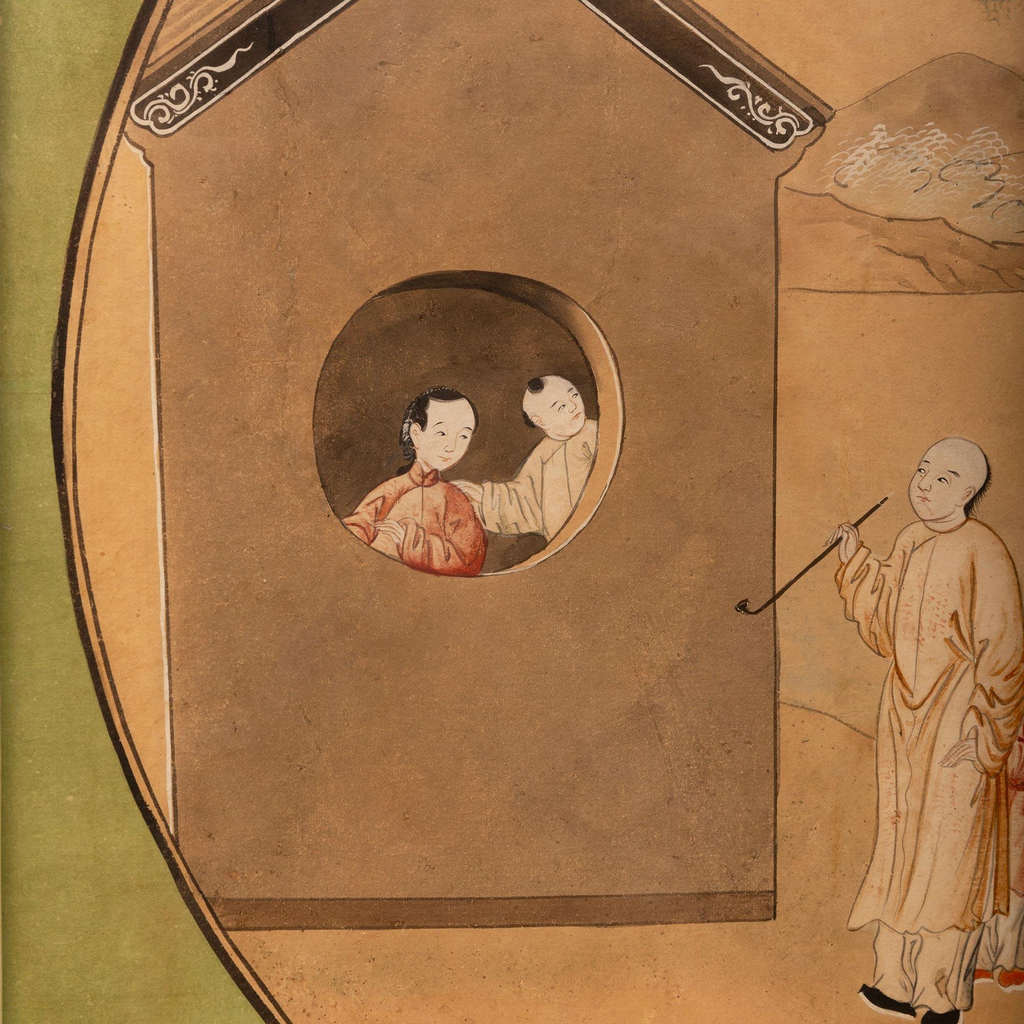 Asian 18th century watercolors on parchment For Sale 3
