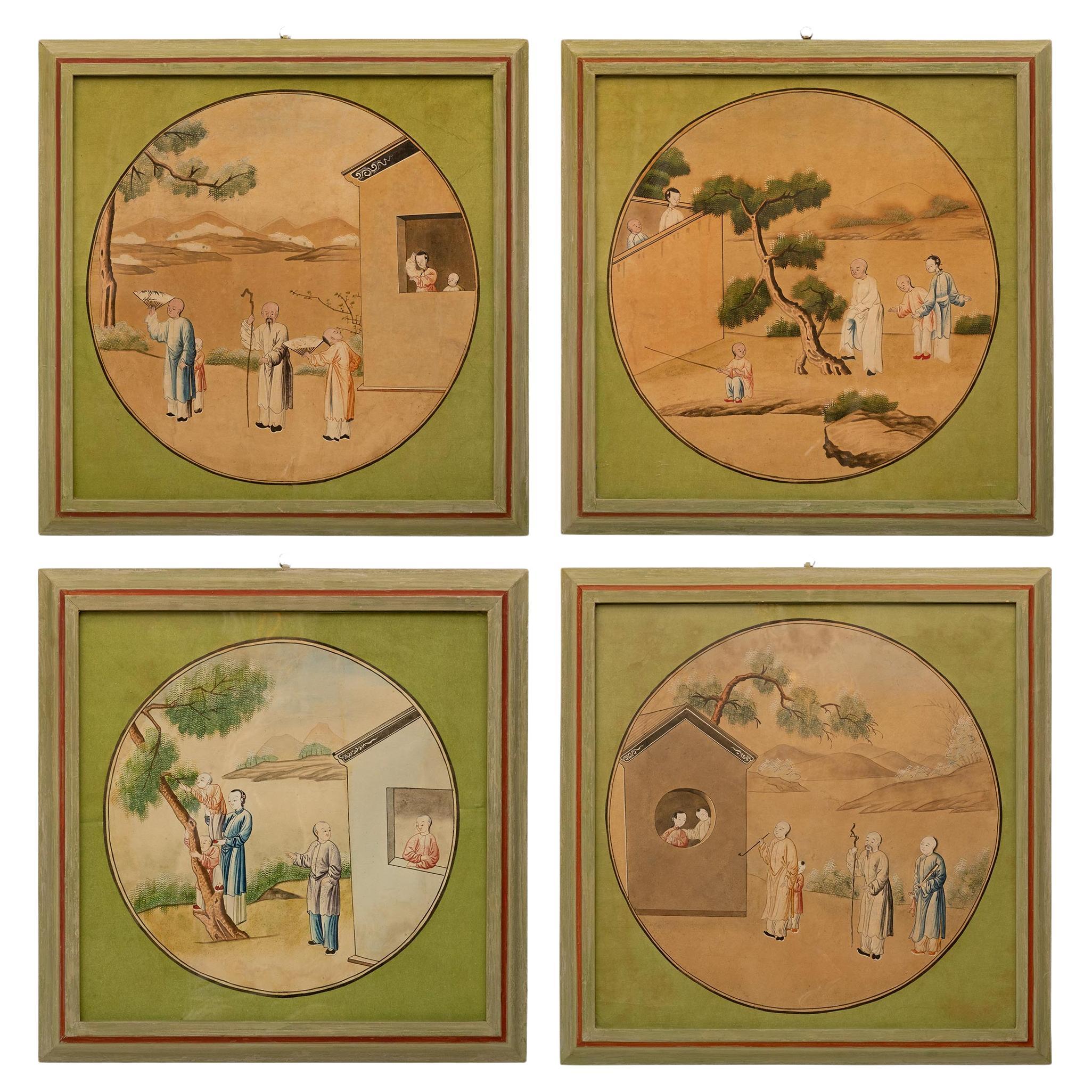 Asian 18th century watercolors on parchment