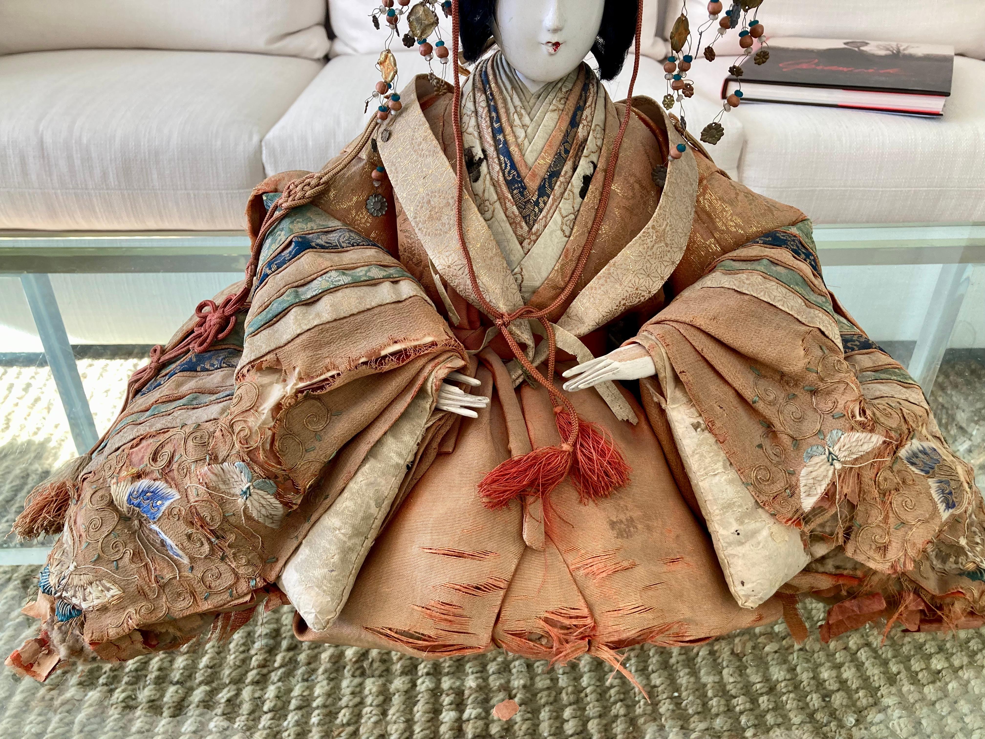Asian 19th Century Ningyo Doll With Head Dress For Sale 3