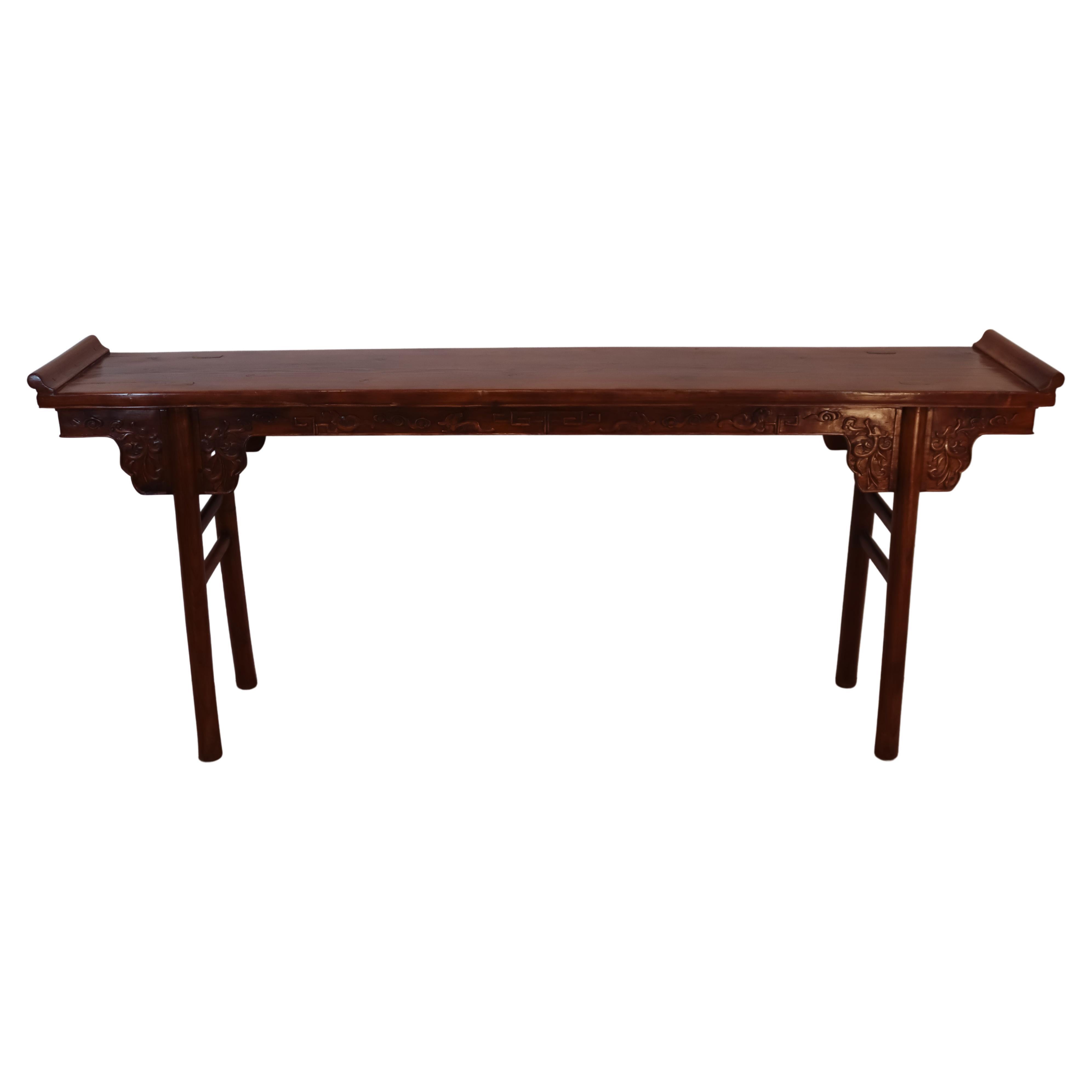 Asian Alter Table Console Hand Carved Wood