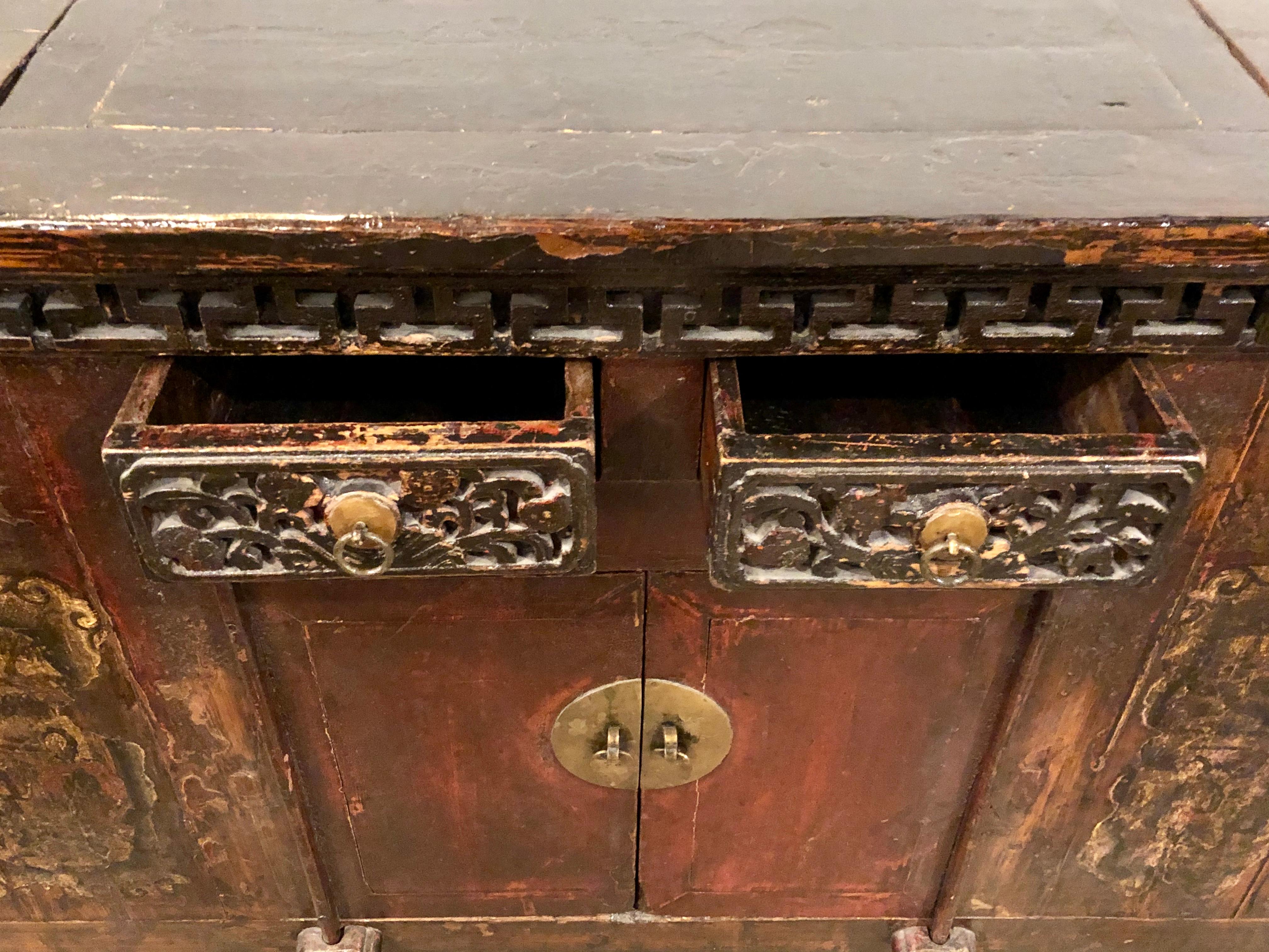 Chinese Alter Table, Coffer, Sideboard / Console Carved Wood, Early 20th Century 2
