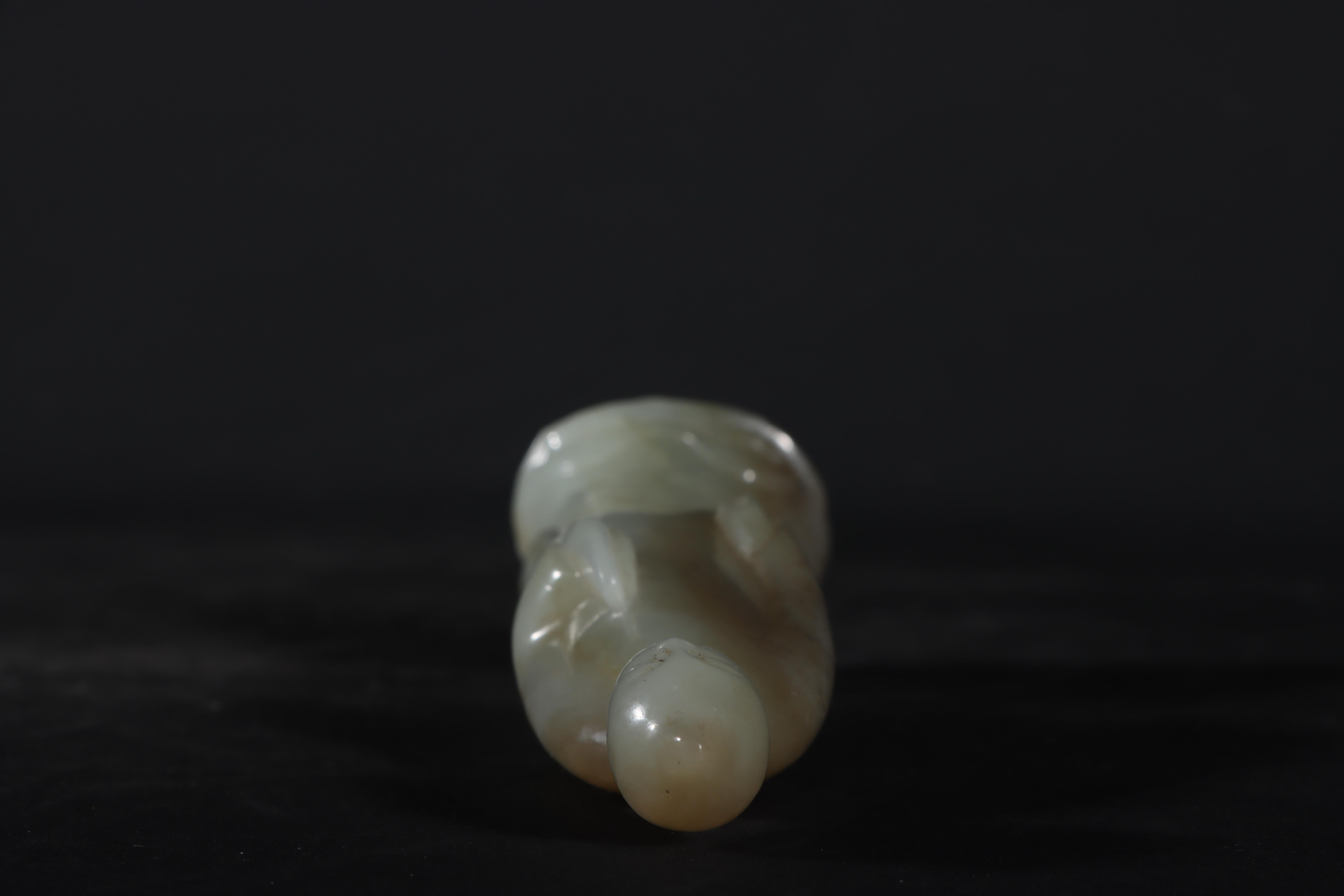 Asian Antique Art Jade Carving Standing Buddha Statue 8
