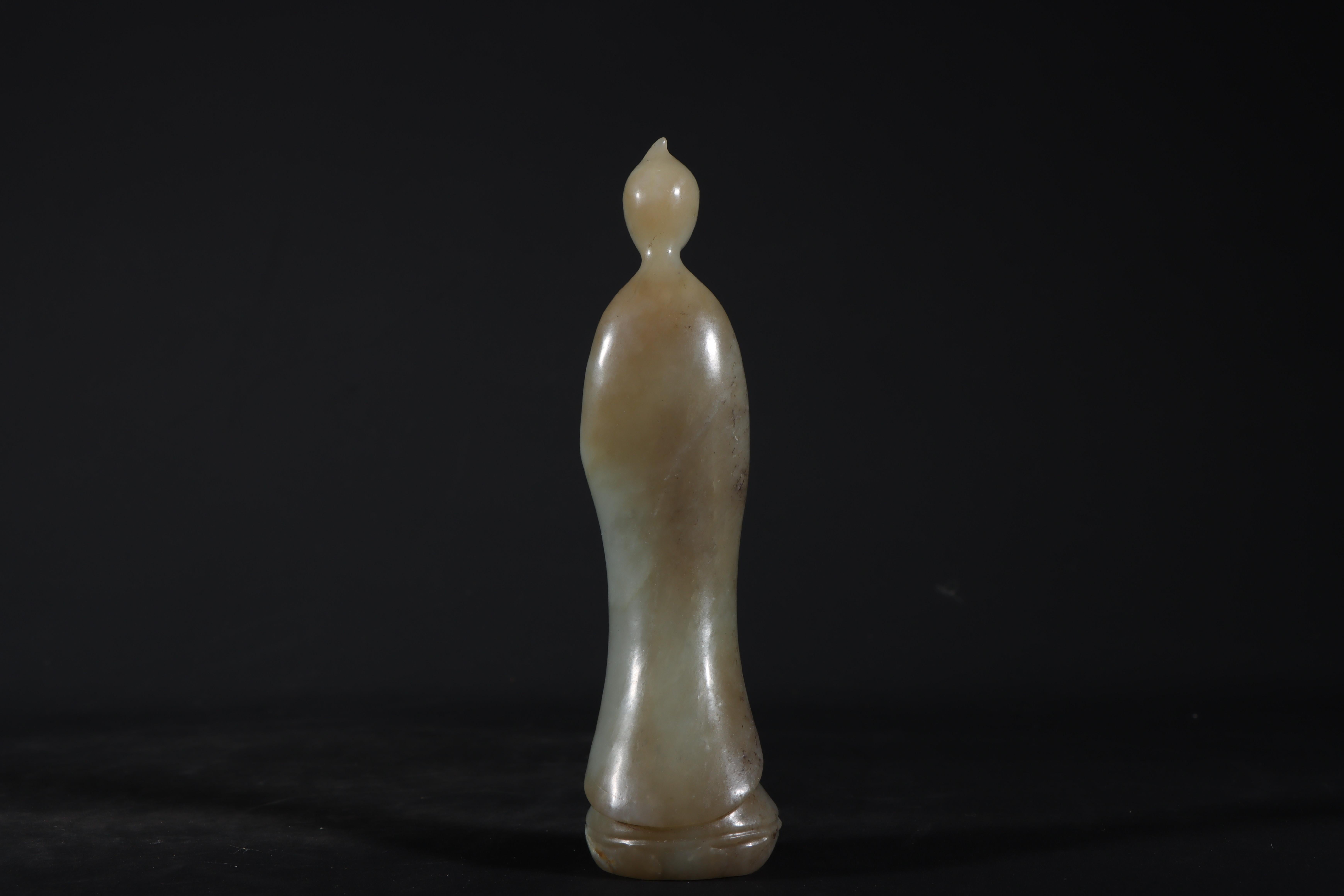 Asian Antique Art Jade Carving Standing Buddha Statue 3