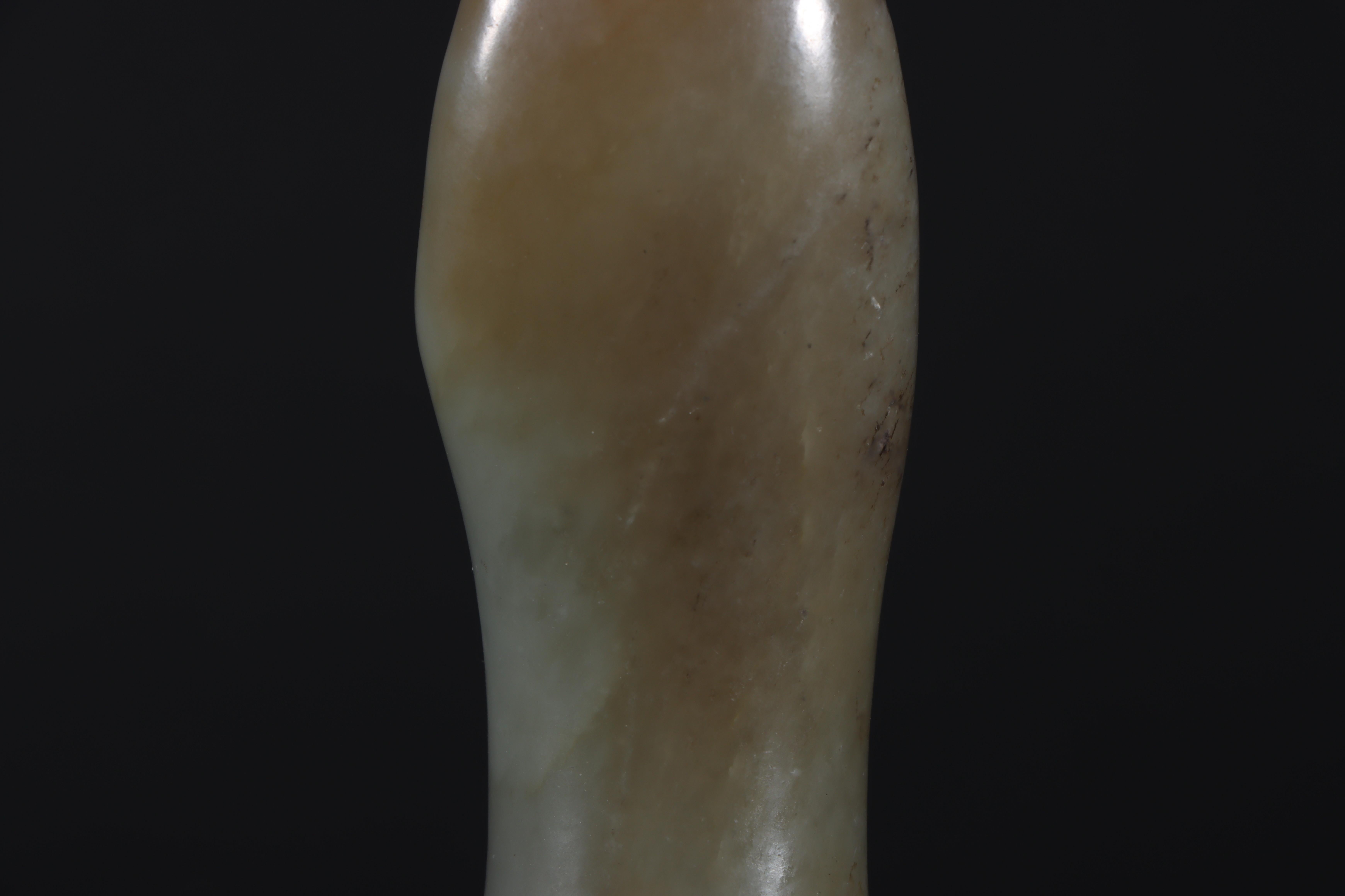 Asian Antique Art Jade Carving Standing Buddha Statue 5