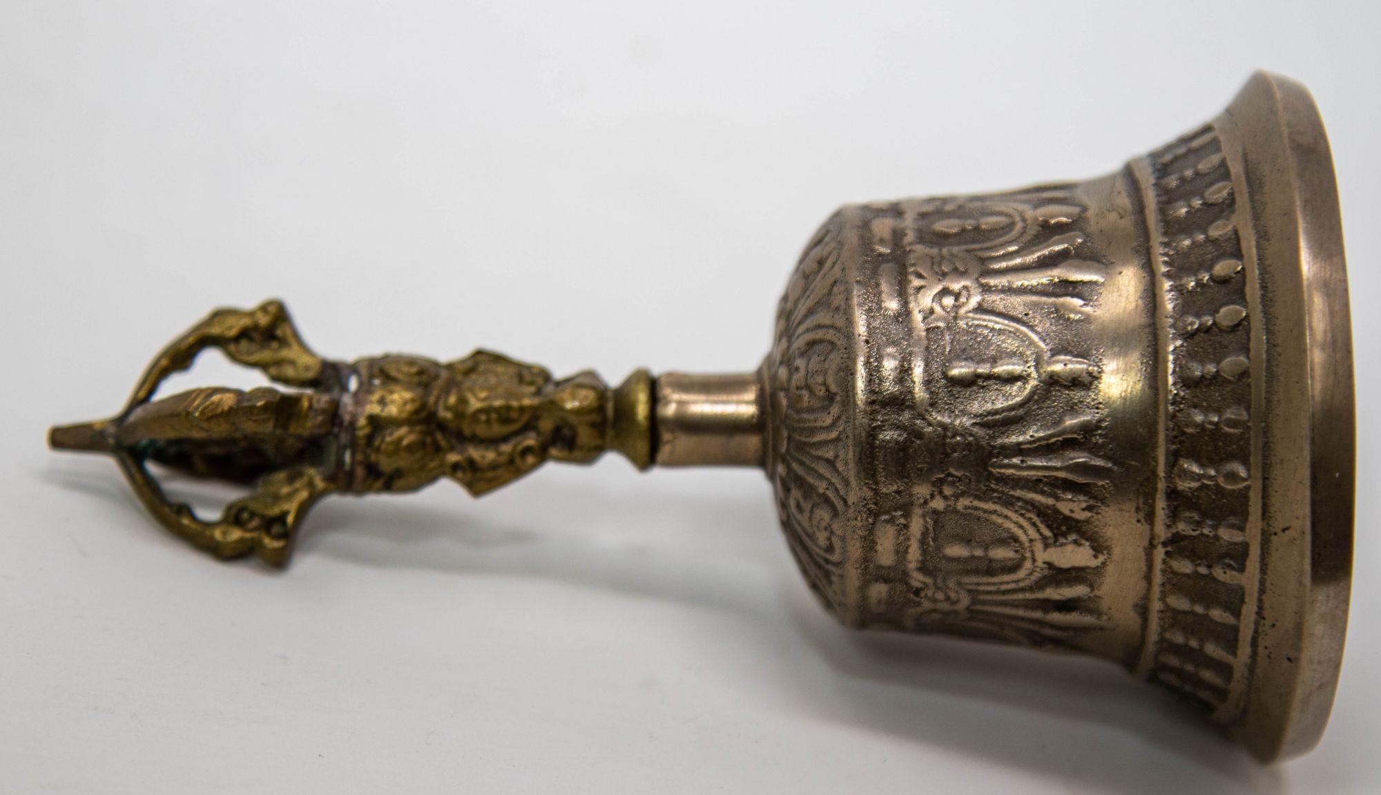 Asian Antique Bronze Buddhist Bell Tibetan Meditation Prayer Ghanta Bell 7