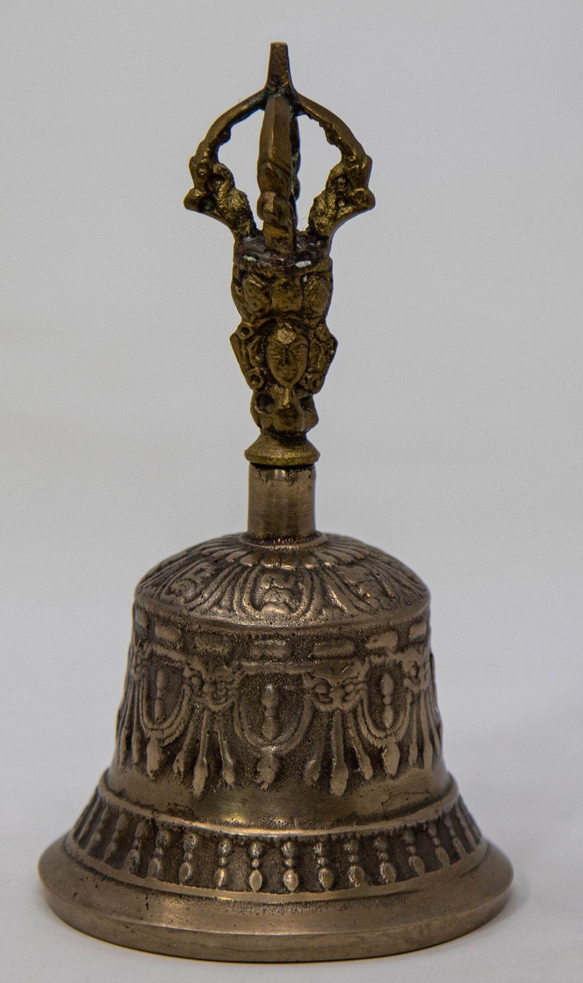 Asian Antique Bronze Buddhist Bell Tibetan Meditation Prayer Ghanta Bell 9