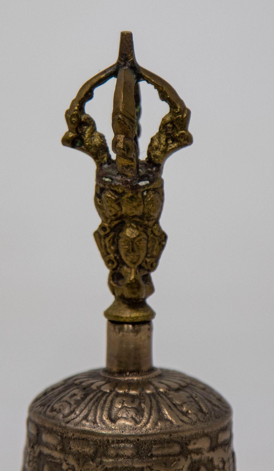 Asian Antique Bronze Buddhist Bell Tibetan Meditation Prayer Ghanta Bell 12