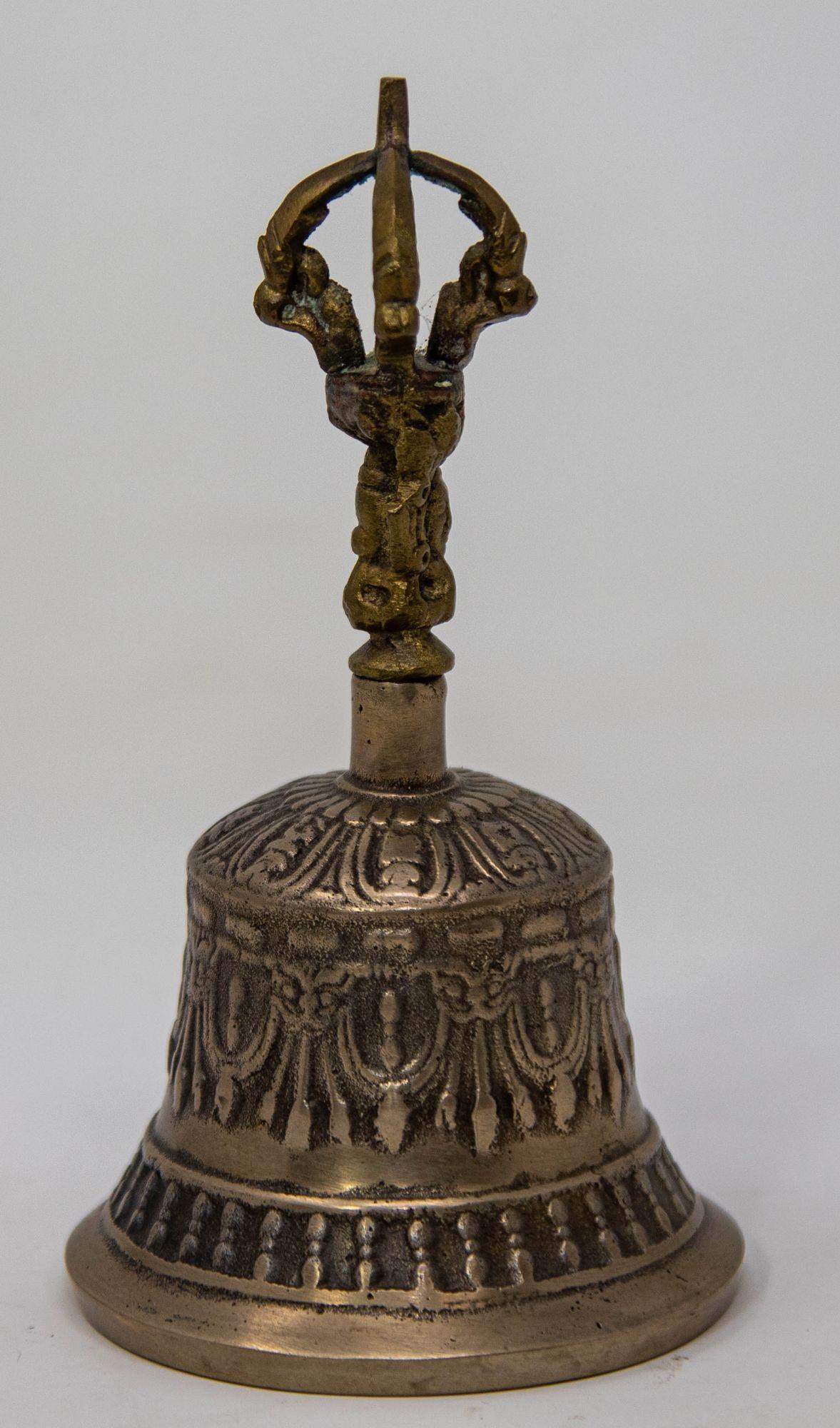 Asian Antique Bronze Buddhist Bell Tibetan Meditation Prayer Ghanta Bell 2
