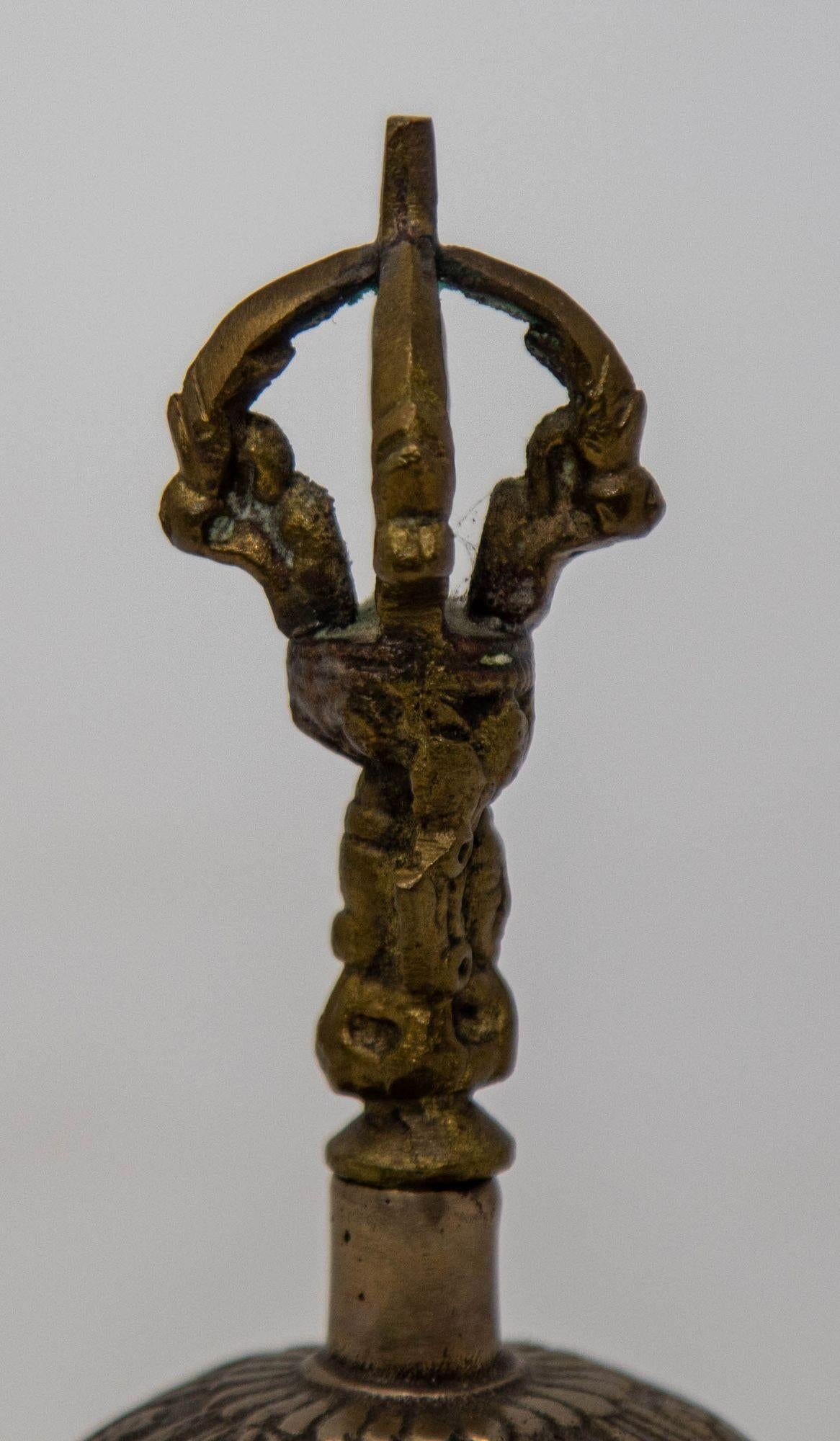Asian Antique Bronze Buddhist Bell Tibetan Meditation Prayer Ghanta Bell 3