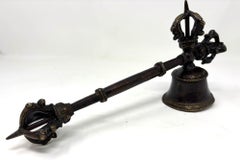 Asian Antique Bronze Tibetan Ceremonial Prayer Vajra Bell