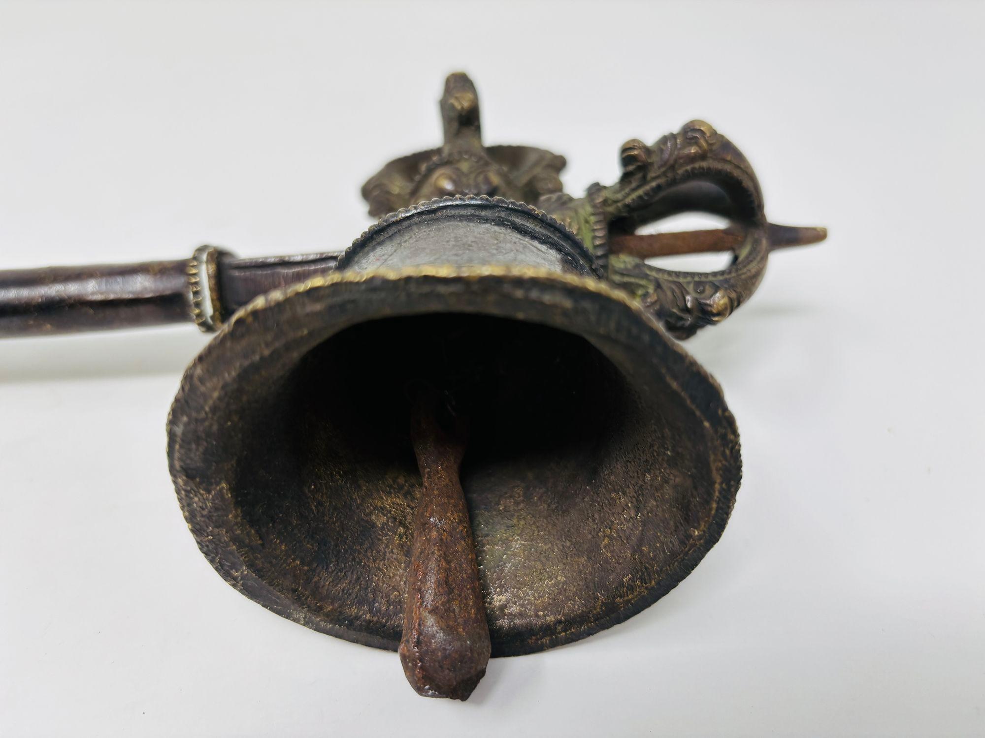 Early 20th Century Asian Antique Bronze Tibetan Ceremonial Prayer Vajra Bell For Sale