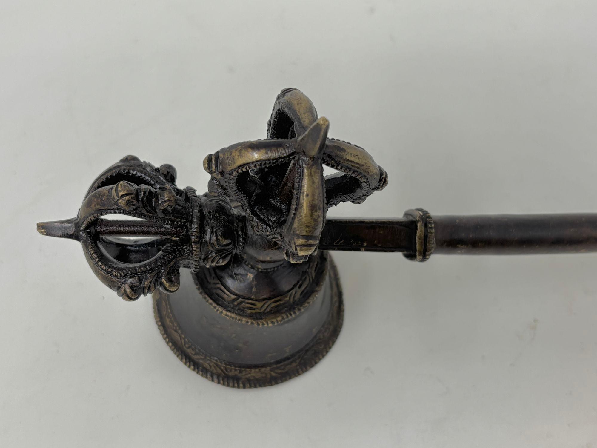 Asian Antique Bronze Tibetan Ceremonial Prayer Vajra Bell For Sale 1
