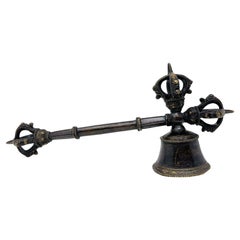 Asian Antique Bronze Tibetan Ceremonial Prayer Vajra Bell