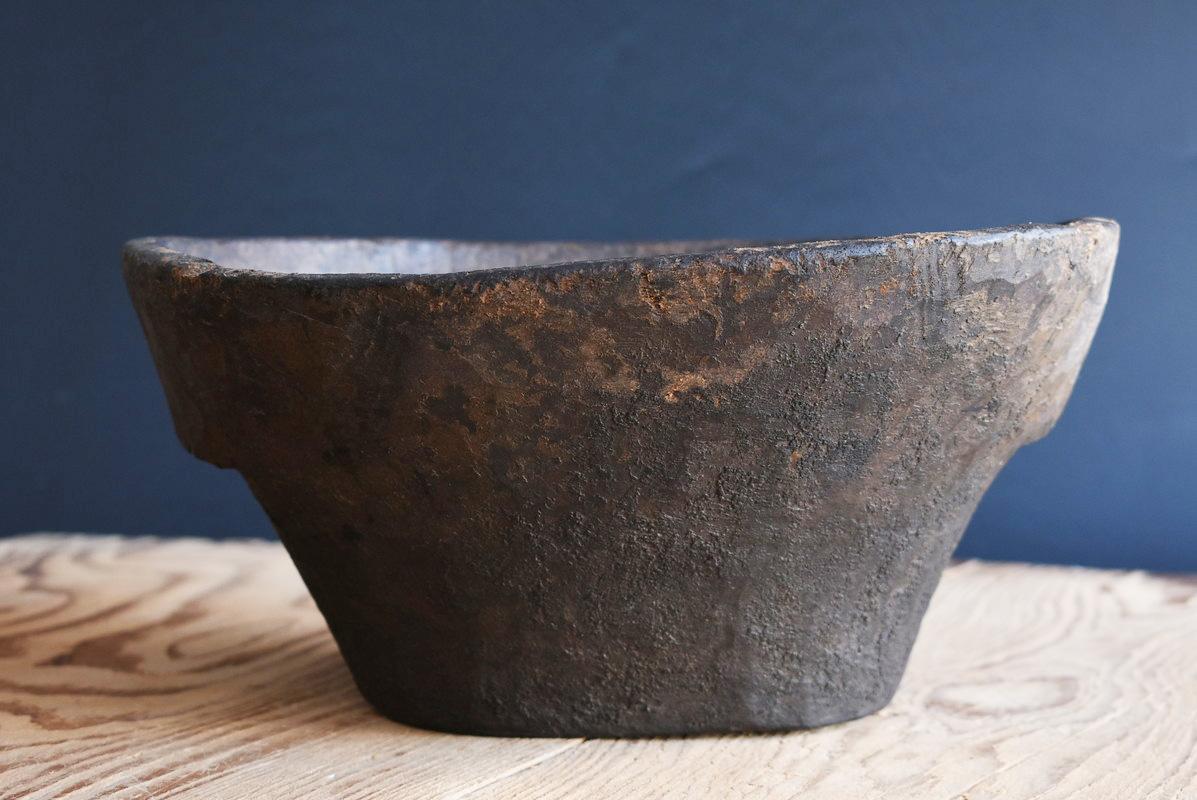 19th Century Asian Antique Wooden Bowl / 19th-20th Century / Wabi-Sabi Folk Art