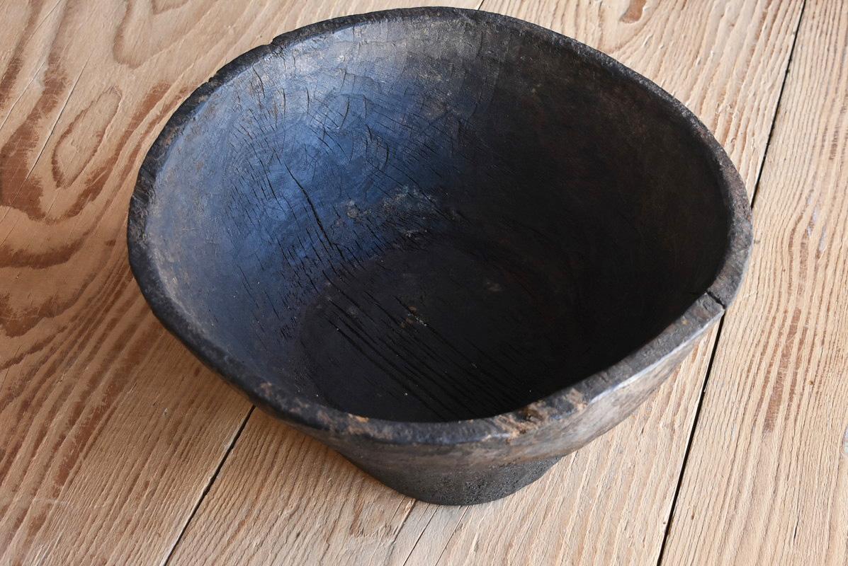 Asian Antique Wooden Bowl / 19th-20th Century / Wabi-Sabi Folk Art 1