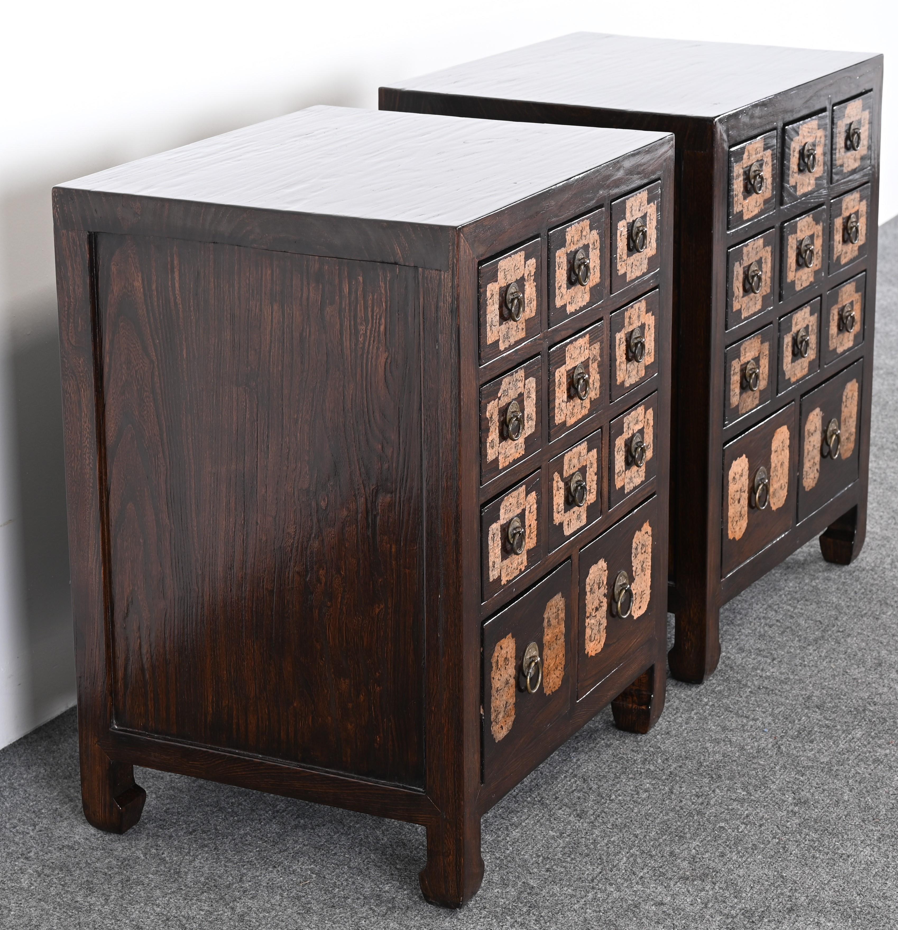 Asian Apothecary Side Tables or End Tables, 20th Century For Sale 2