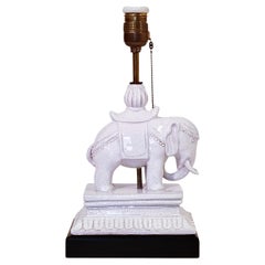 Asian art. Chinoiserie style ceramic table lamp, Japan, 1960s