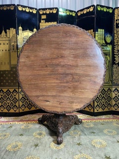 Asian Art Indonesian Pedestal Dining Table, 19th Century
