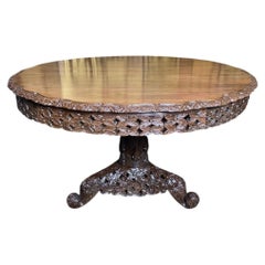 Asian Art Indonesian Pedestal Dining Table, 19th Century