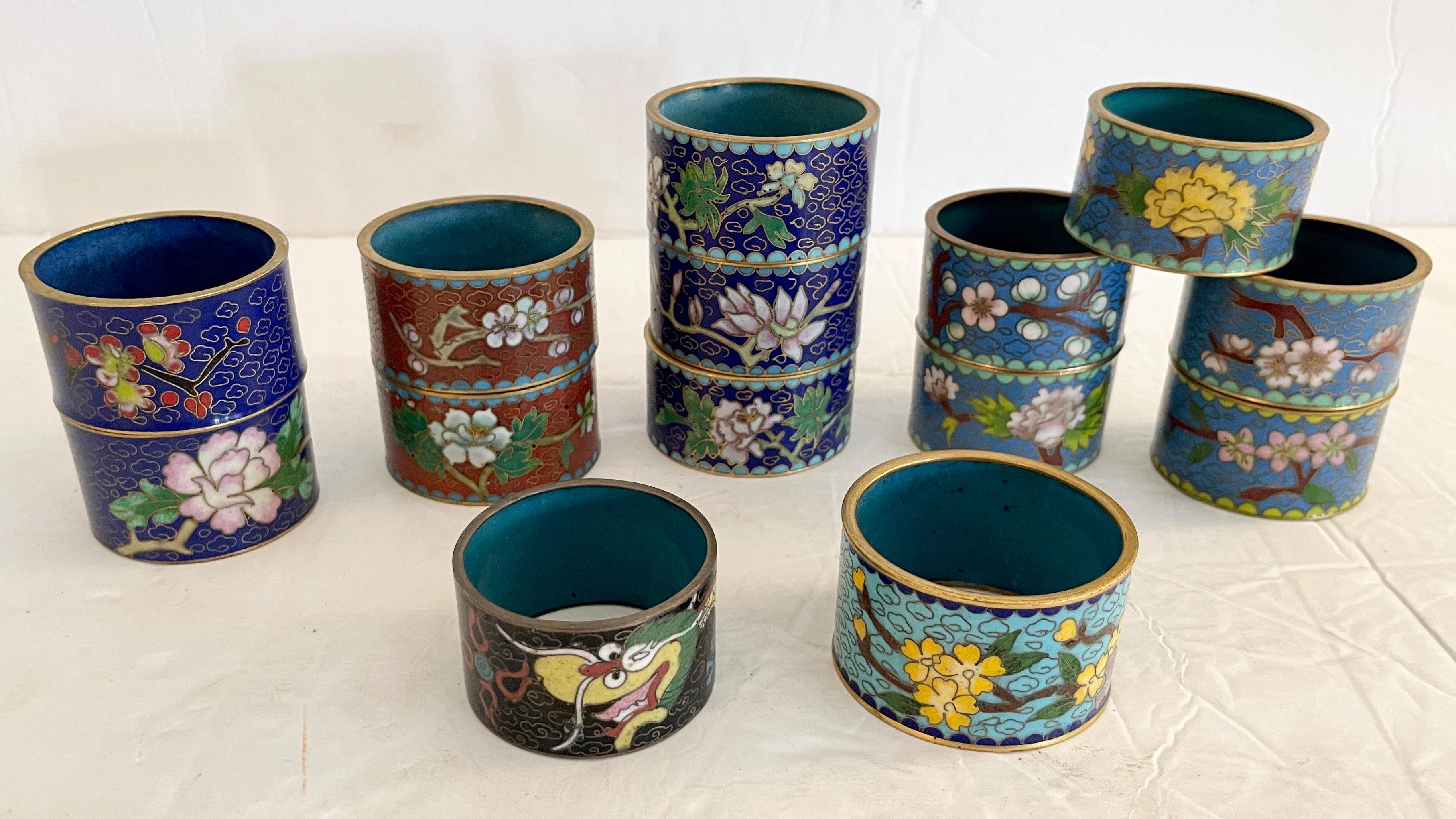 Beautiful assorted Asian designed napkin rings. About 6 different designs but they all go great together. Nice vibrant color and Asian inspired drawings. Great addition to your table tops and serve ware. See our collections of napkin rings in our