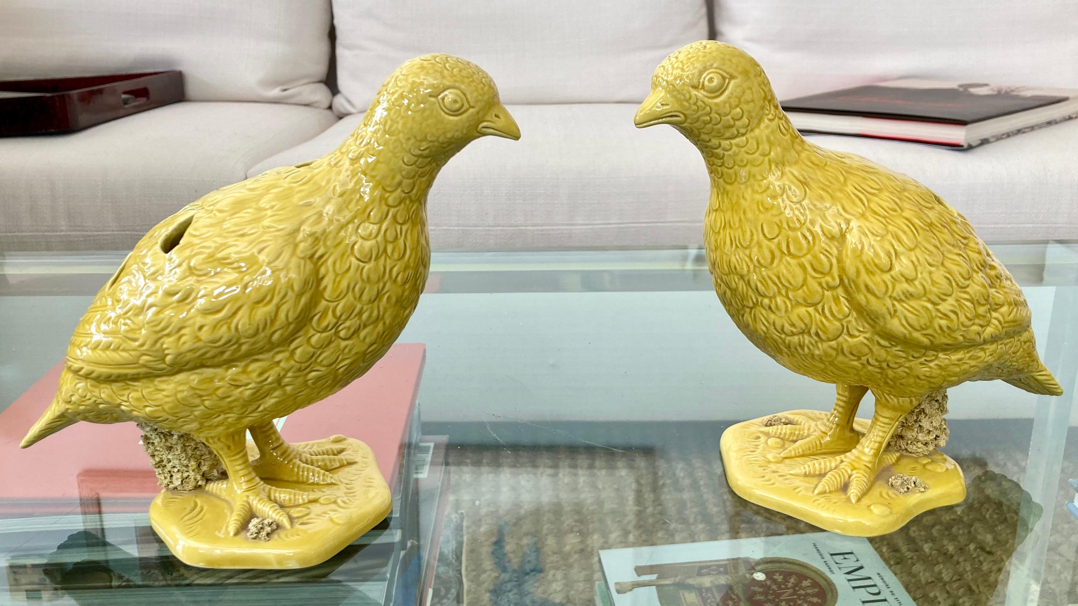 Beautiful pair of Asian birds flower frogs for arrangements. Gorgeous pair for your Asian and Boho Chic inspired interiors and table tops.