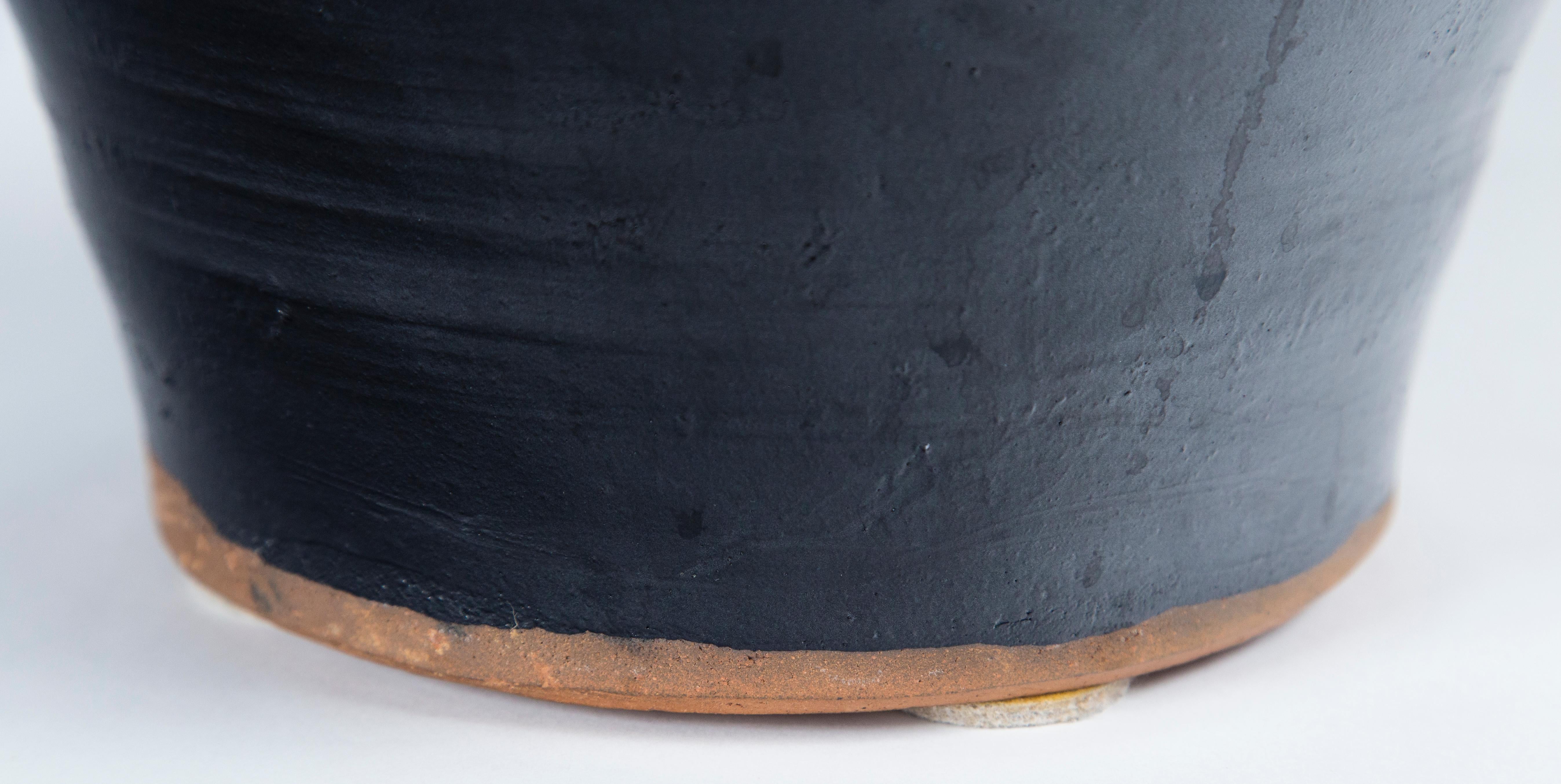 Asian Black Glaze Ceramic Storage Jar, 20th Century 2