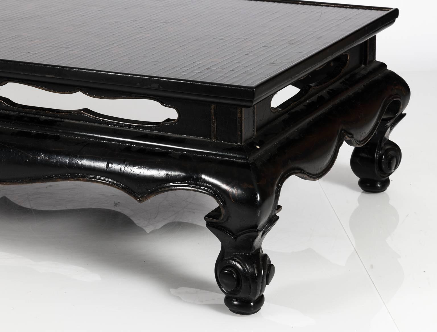 Asian Black Lacquer Cocktail Table 6