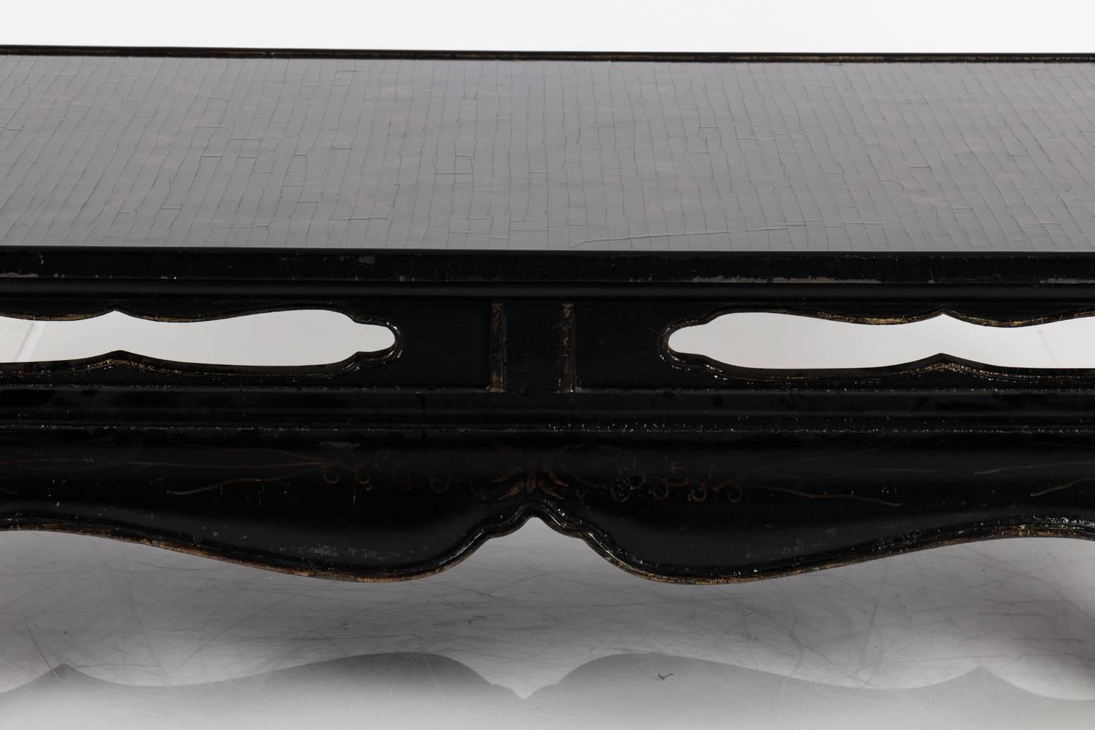 20th Century Asian Black Lacquer Cocktail Table