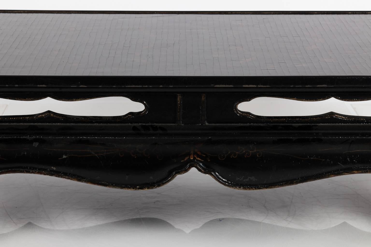 Wood Asian Black Lacquer Cocktail Table