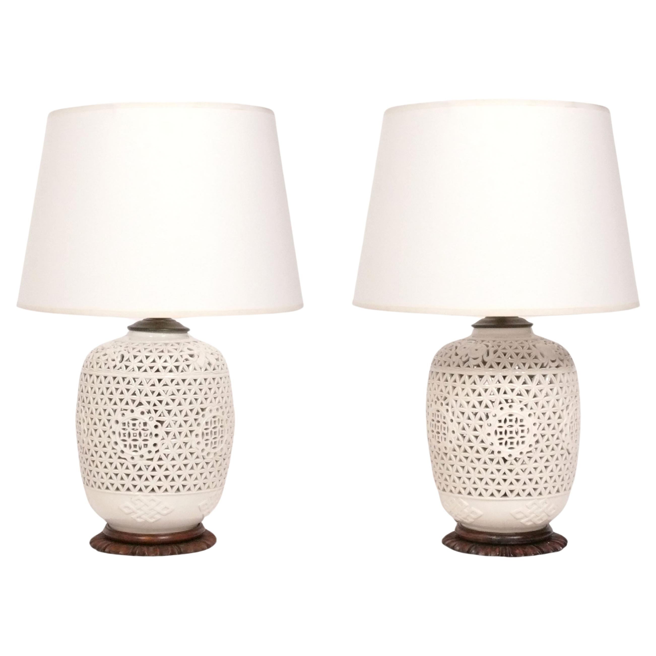 Asian Blanc de Chine Lamps For Sale