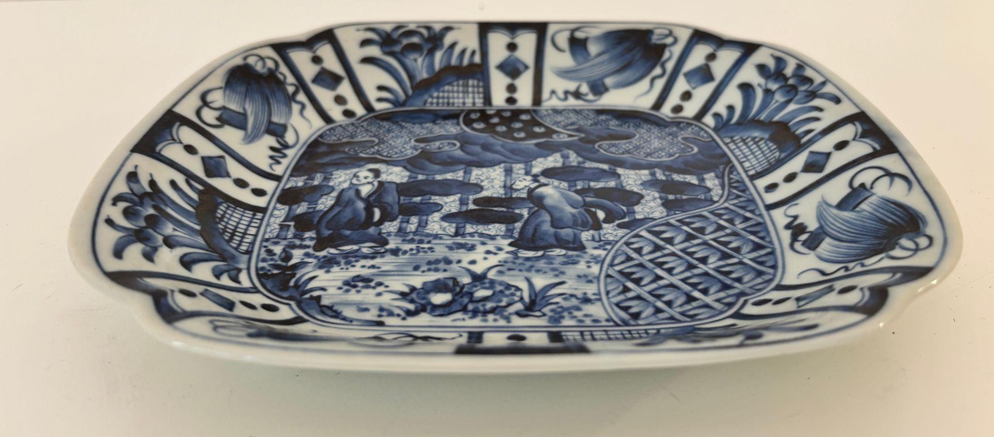 Assiette asiatique en céramique Kraak bleue et blanche Vintage Chinese Export 1950s Bon état - En vente à North Hollywood, CA