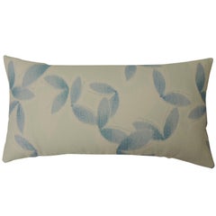 Asian Blue and White "Shiso" Printed Decorative Bolster Pillow