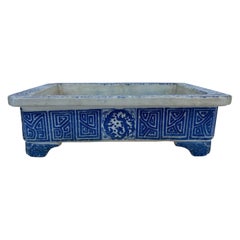 Jardinière asiatique bleue et blanche