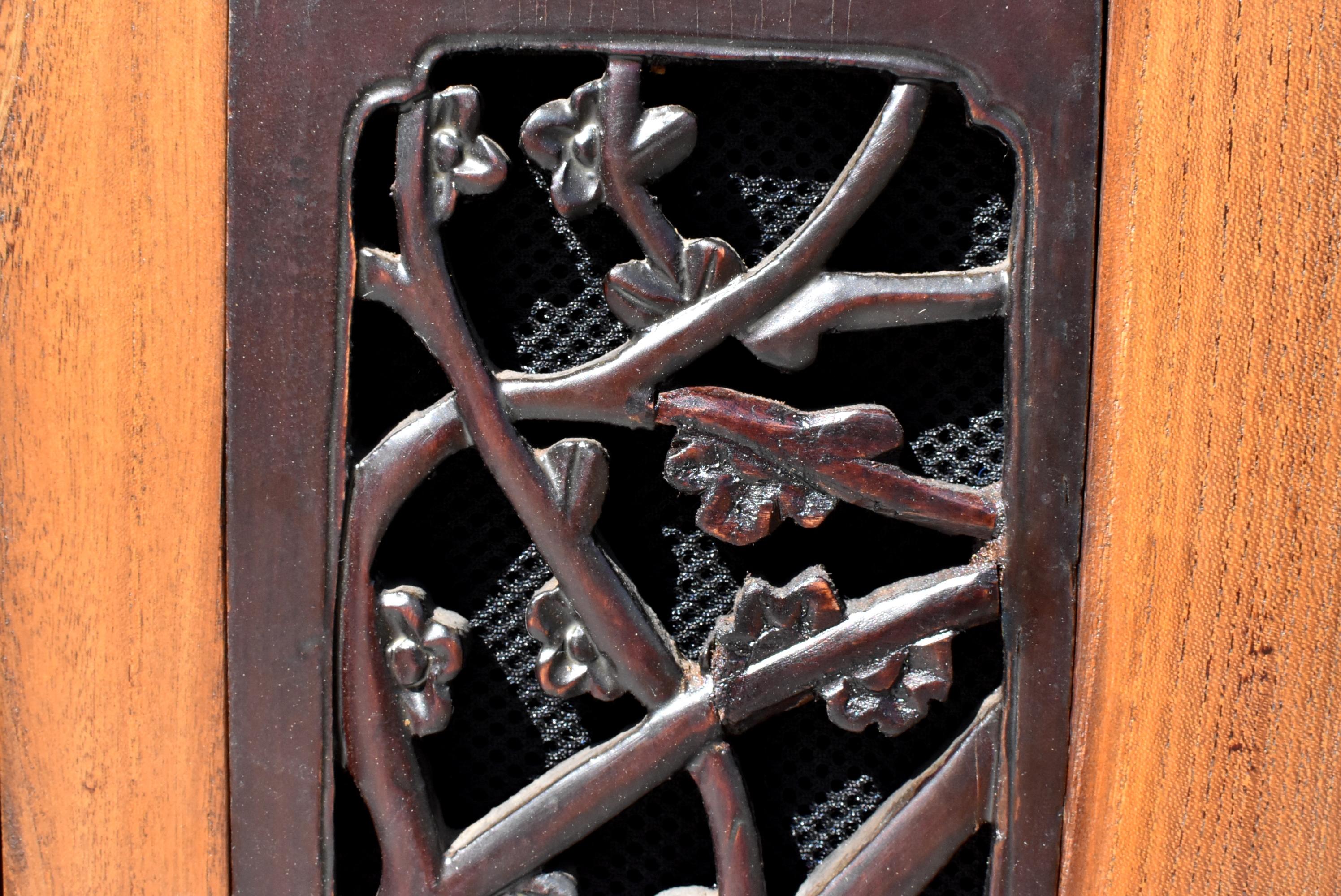 Asian Book Cabinet with Carved Screens 5