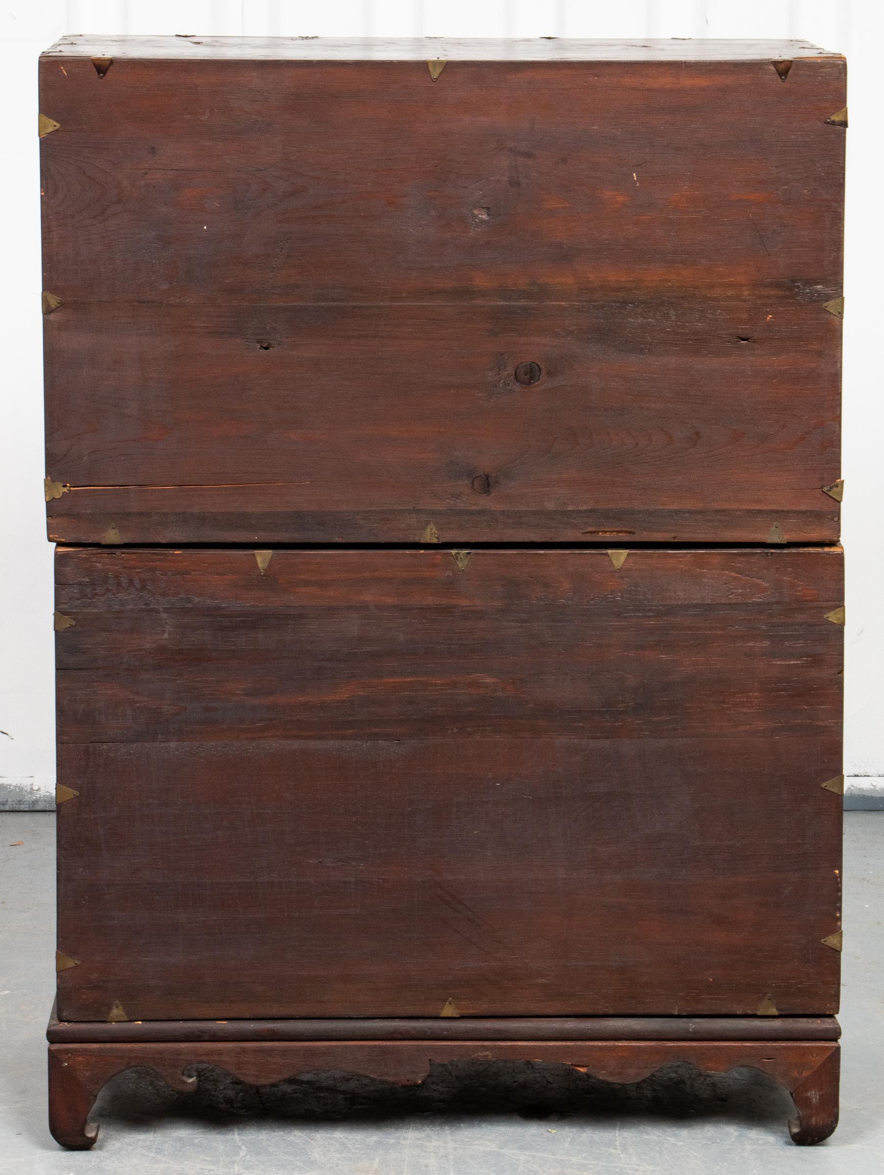 Asian Brass Mounted Hardwood Cabinet on Stand In Good Condition In New York, NY