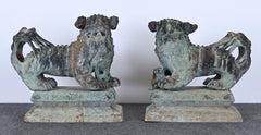 Asian Bronze Foo Dog Garden Statues
