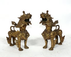 Dogs Foo bronze asiatiques