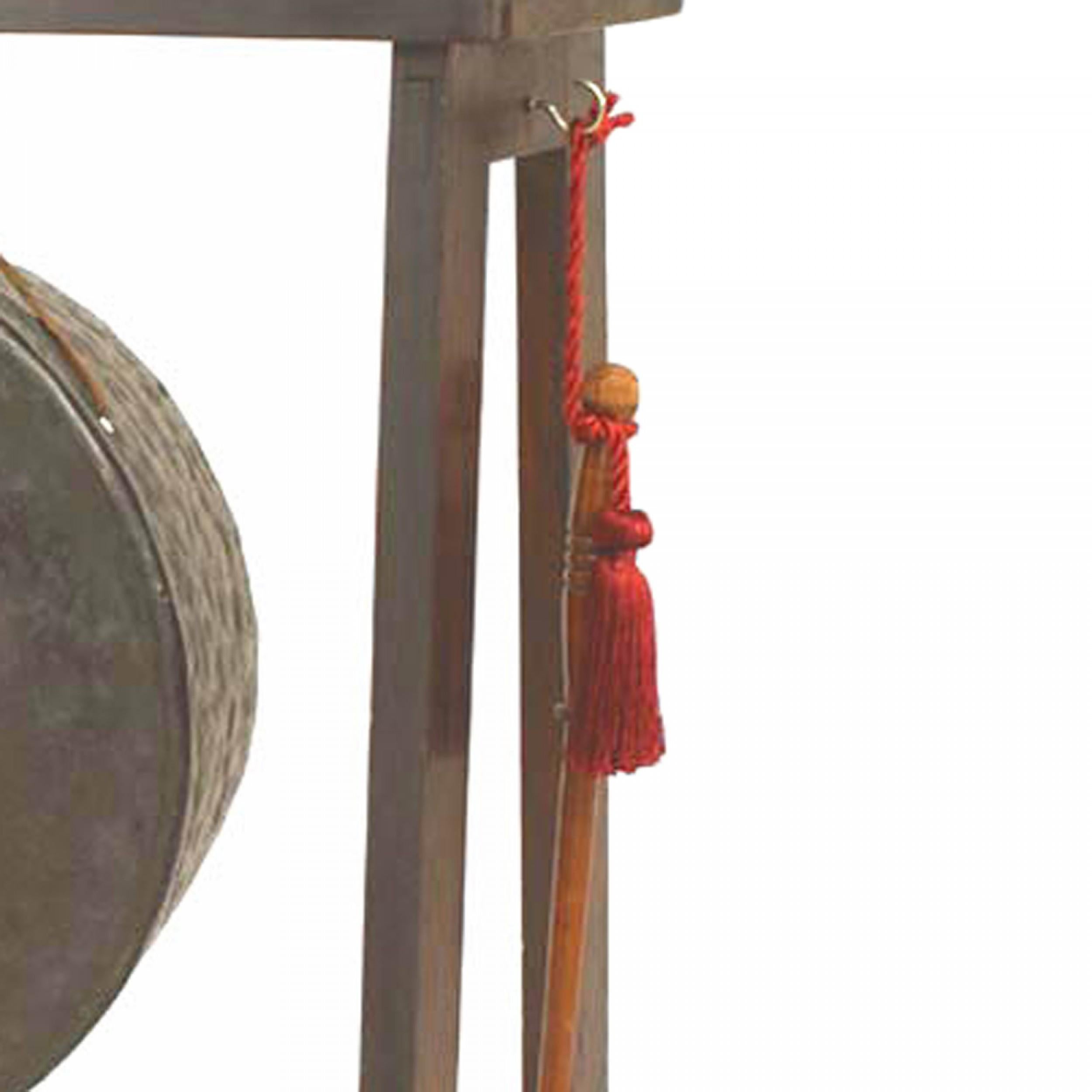 British Asian Bronze Gong With Stand For Sale