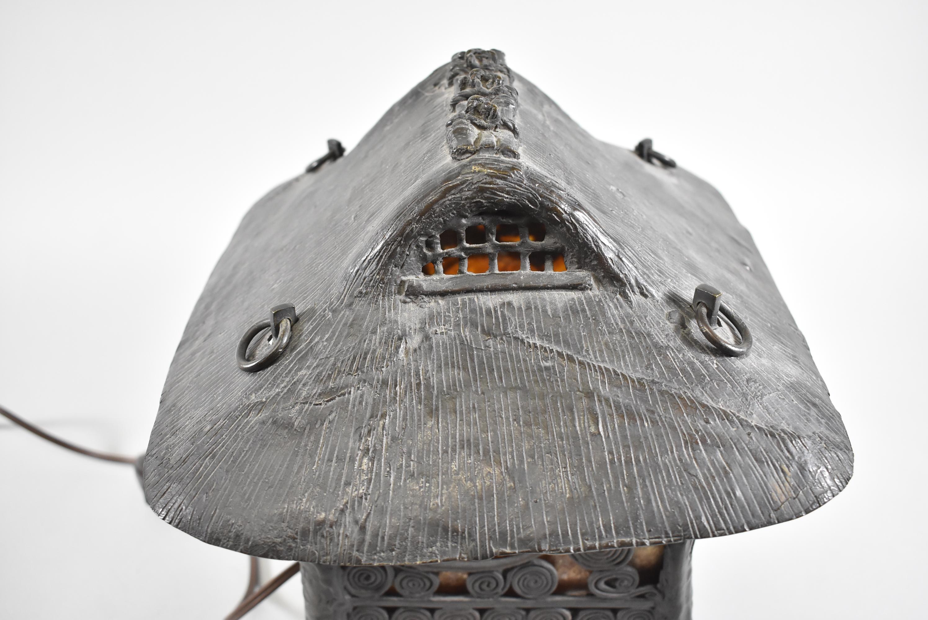 Asian Bronze Spider Web Lamp For Sale 2