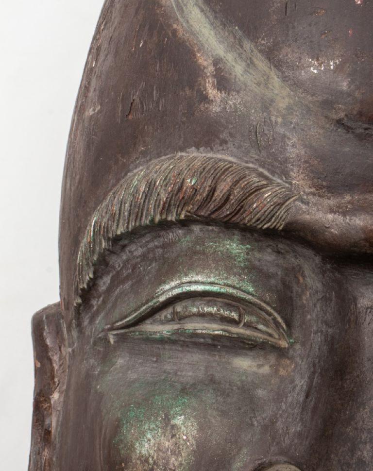 20th Century Asian Buddha Mask on Karl Springer Custom Base