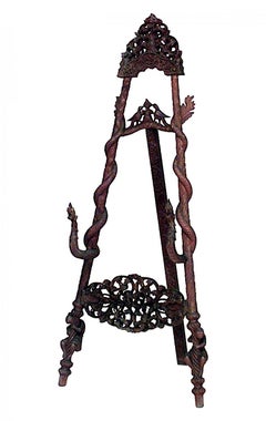 Asian Burmese Carved Snake Easel