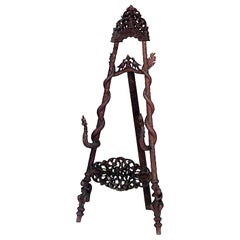 Asian Burmese Carved Snake Easel
