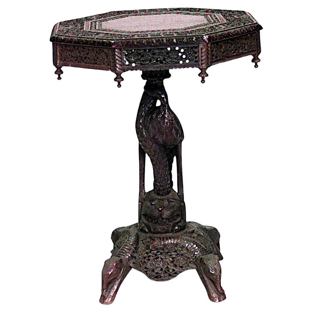 Asian Burmese Rosewood End Table