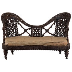 Asian Burmese Rosewood Settee