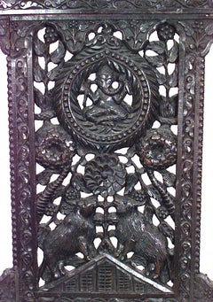 Asian Burmese Ebonized Arm Chair