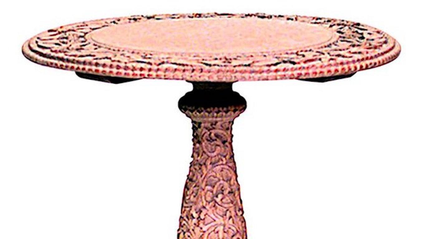 Asian Burmese Style Pedestal Base Table In Good Condition For Sale In New York, NY