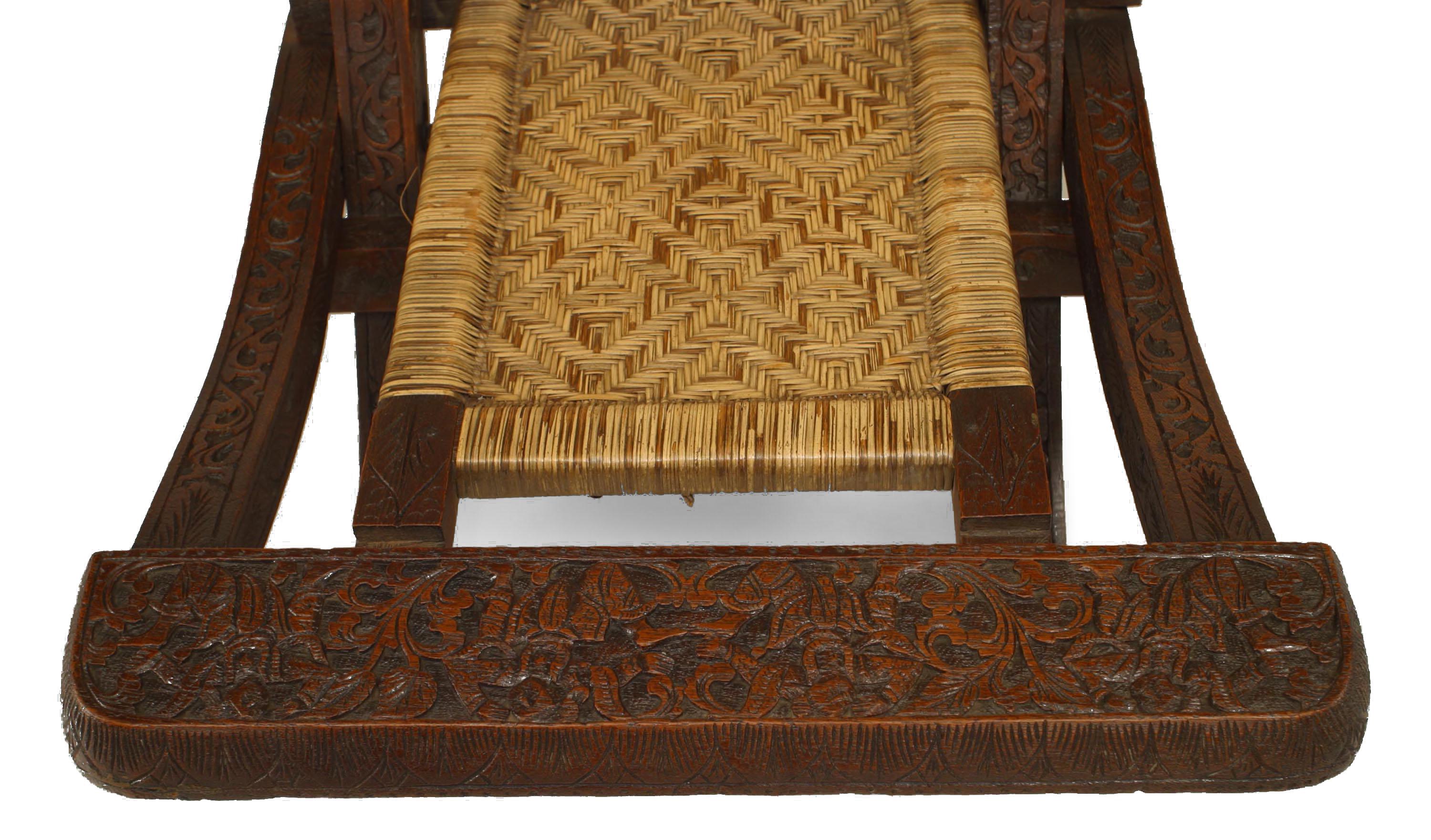 Asian Burmese Teak Folding Side Chairs For Sale 2