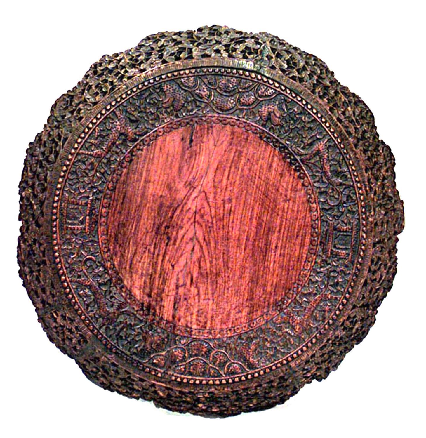 19th Century Asian Burmese Walnut End Table For Sale