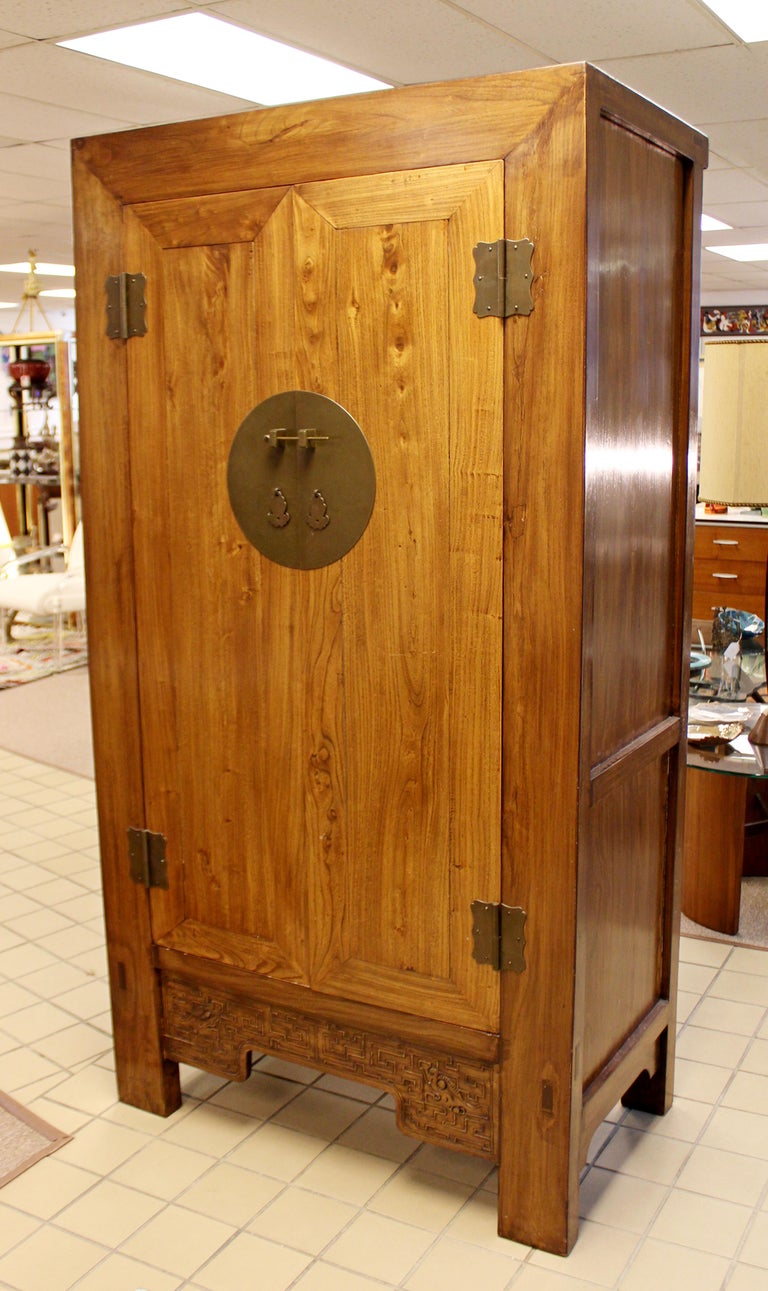 Asian Armoire Wardrobe Dresser Shantong Style 1990s Wood at