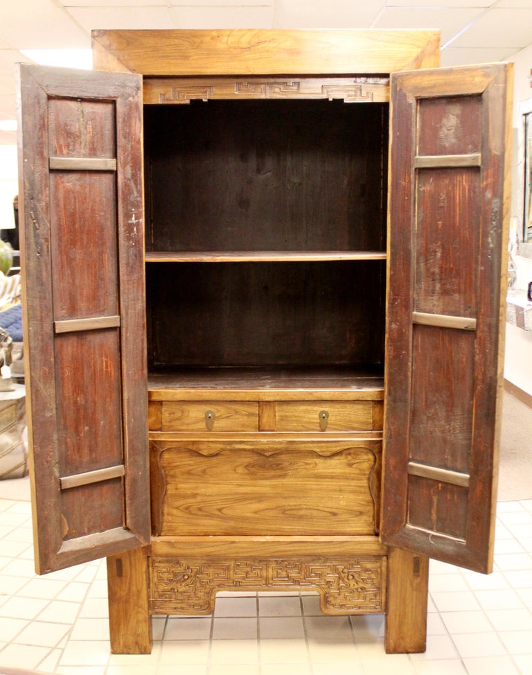 Asian Armoire Wardrobe Dresser Shantong Style 1990s Wood at